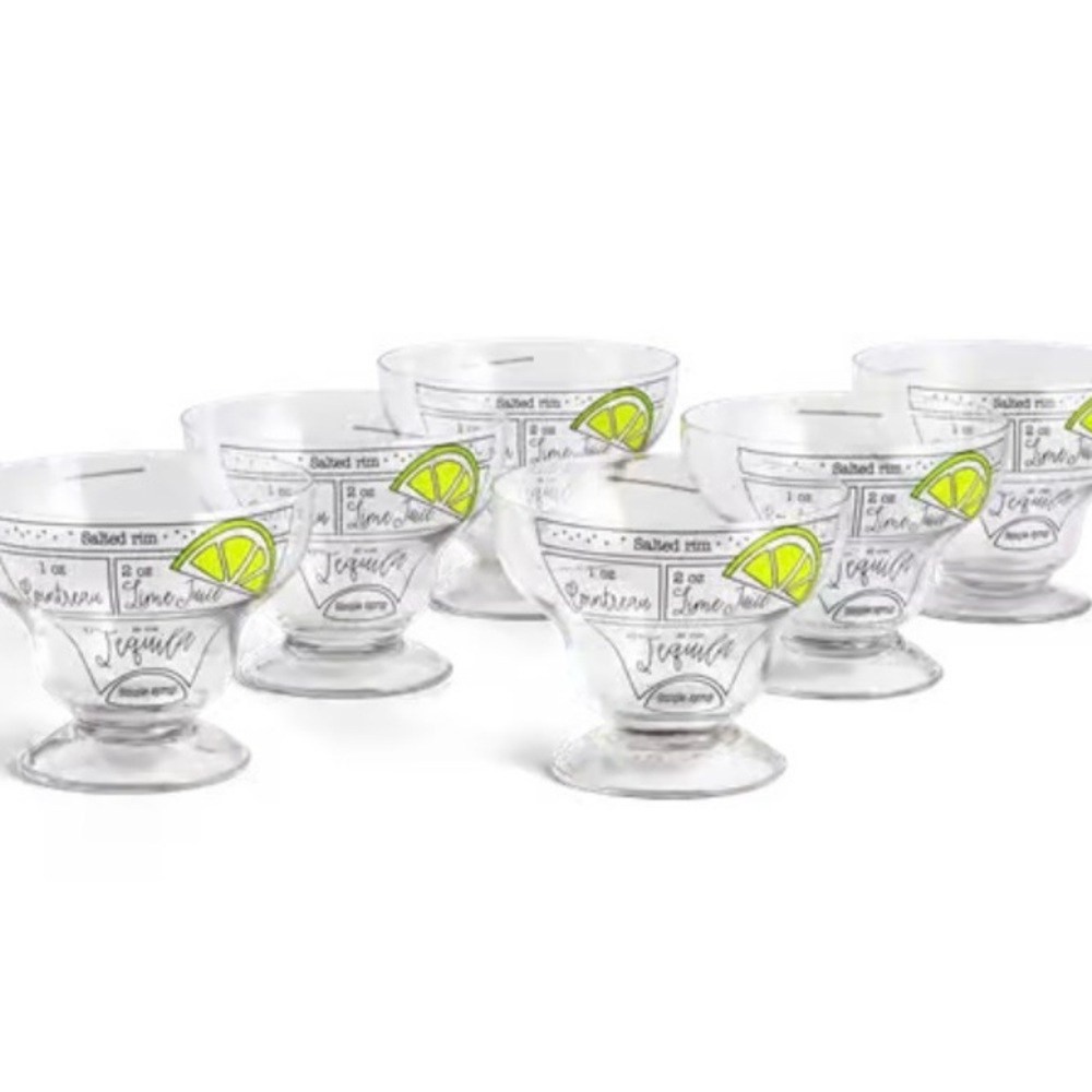 Mud Pie Margarita Recipe Glass Set (6)